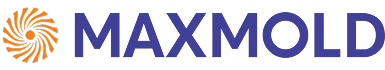 MAXMOLD company logo featuring an orange spiral emblem, representing industrial innovation and branding.
